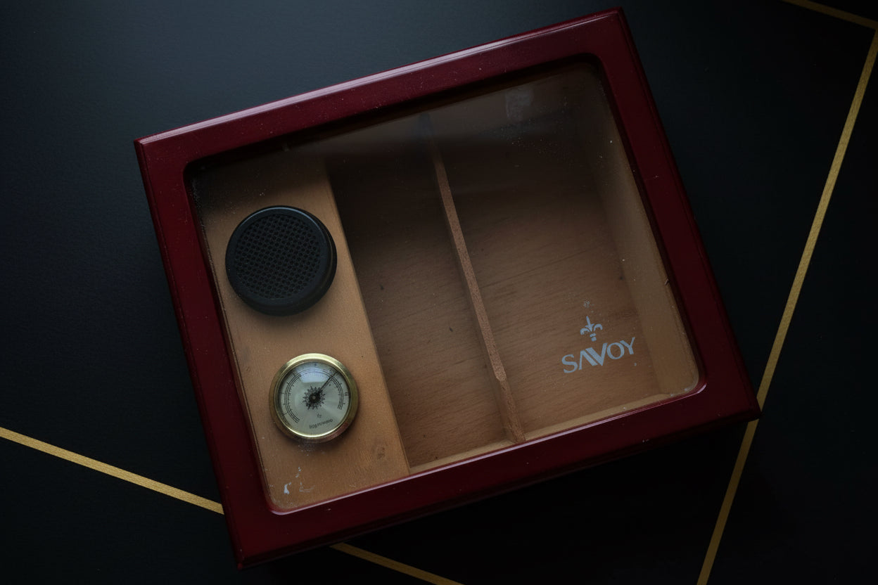 Savoy Glass Top Cigar Humidor