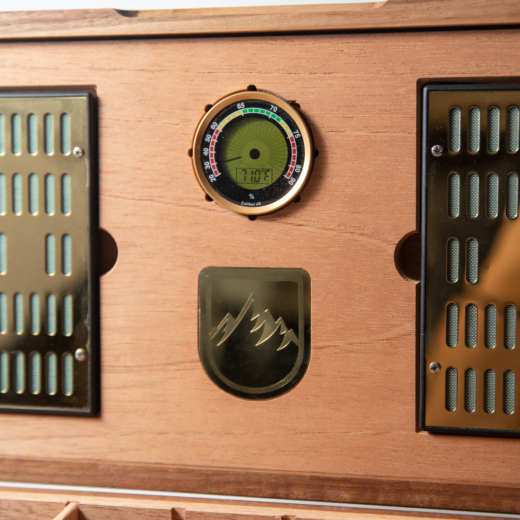 Cigar Humidor - Black Walnut with Spanish Cedar Lining - 80 Capacity