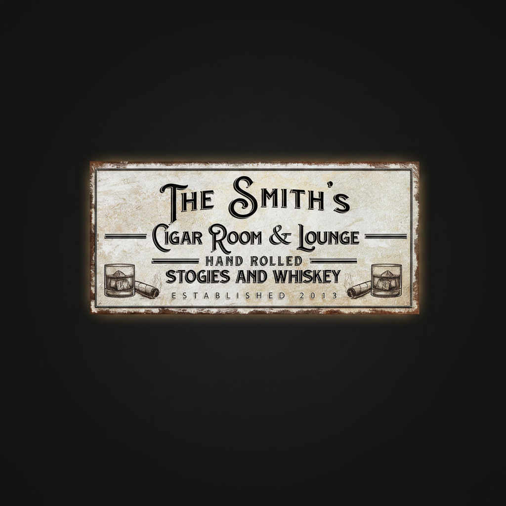 Cigar Room Lounge Sign