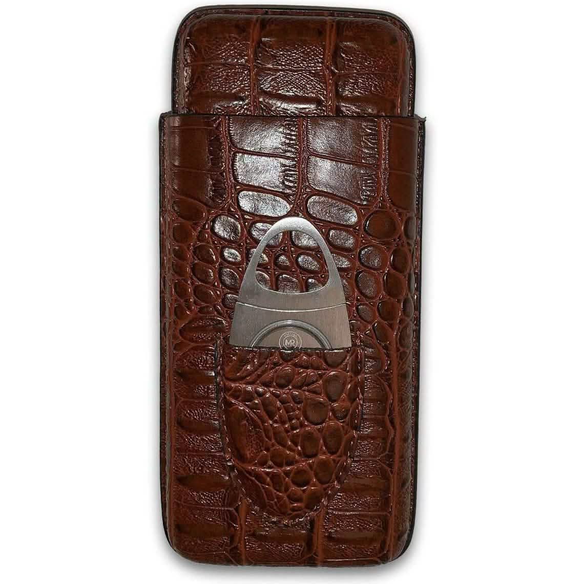 Leather Cigar Case with Stainless Steel Cutter | Mulling Room