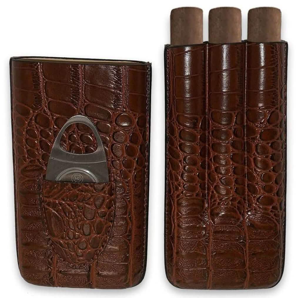 Leather Cigar Case with Stainless Steel Cutter | Mulling Room