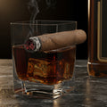 Old Fashioned Whiskey Glass with indented Cigar Rest